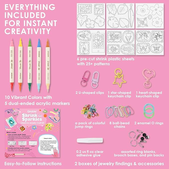 Grabie DIY Shrink Art Craft Kit Jewelry Making Kit - Image 3