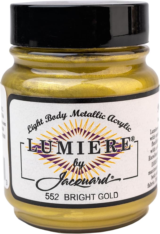Jacquard Lumiere 2.25oz Fabric Paint Bright Gold by Jacquard