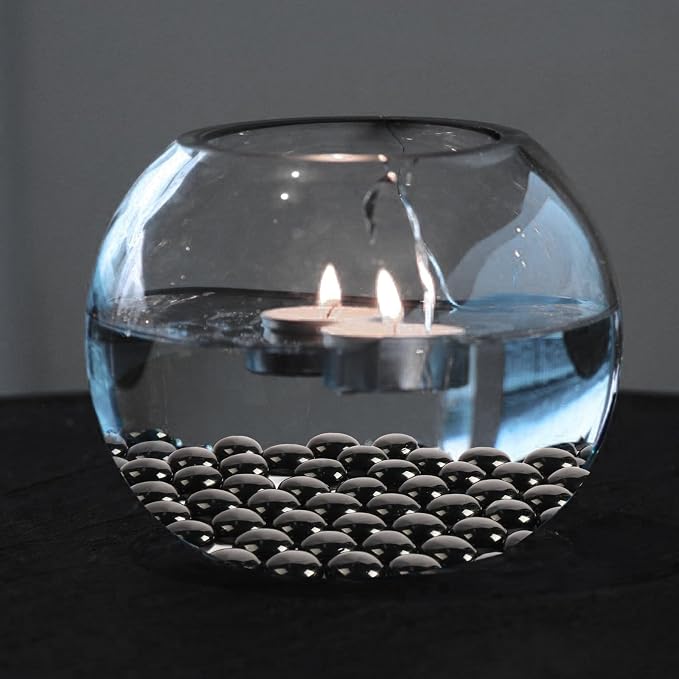10 lbs Black Glass Rocks for Fire Pits, Decorative Flat Beads for Vase Fillers - Image 7