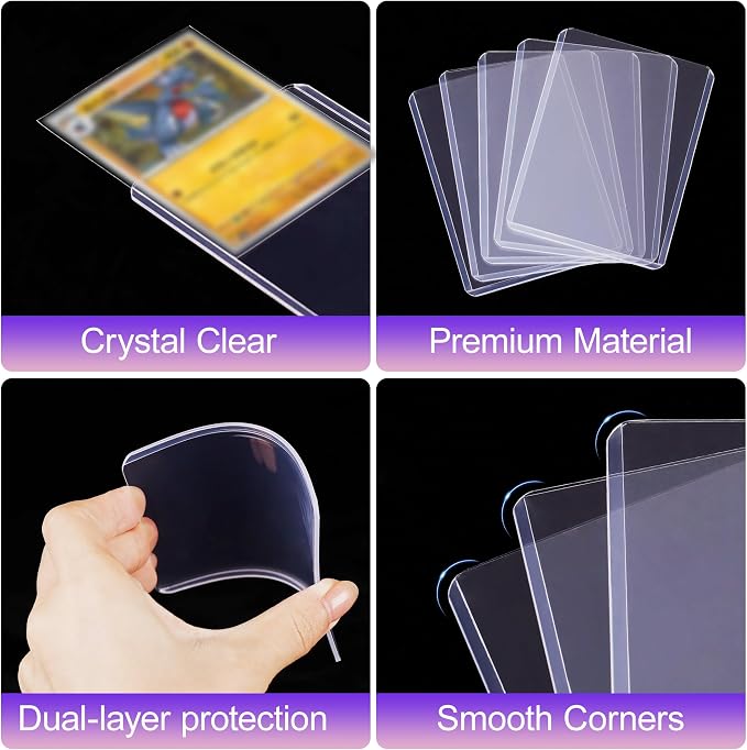 400 Packs Card Sleeves, Hard Plastic Card Holder - Image 4