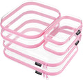 YQBRAO 6 Pack Soft Pink Clear Hard Shell Zipper Case, 1.2mm Crush-Proof Makeup by Unknown