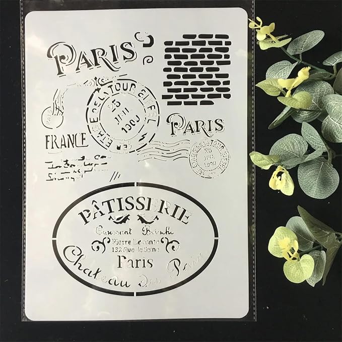 TIAMECH A4 Reusable Vintage Stamp Stencil - Image 4