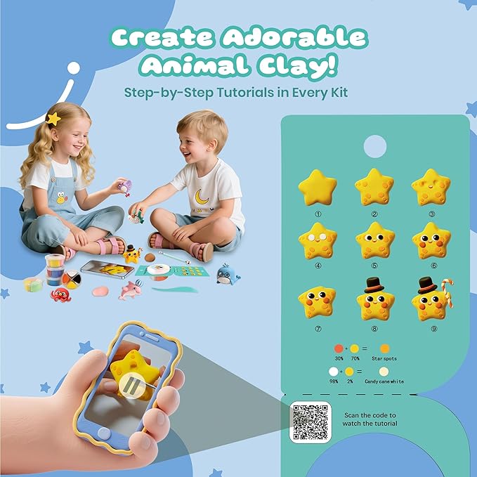 Air Dry Clay Kit, 12 Sea Creature Modeling Clay - Image 3