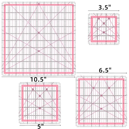 Quilting Rulers, 4 Square Quilting Templates - Image 4
