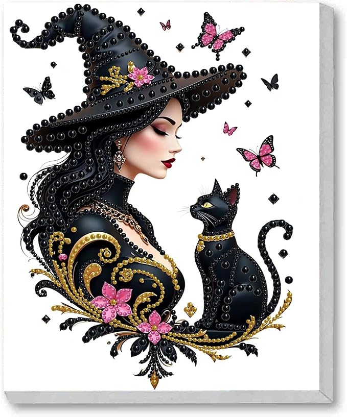 5D Witch Pearl Painting Kits for Adults by DIYHomeDecor