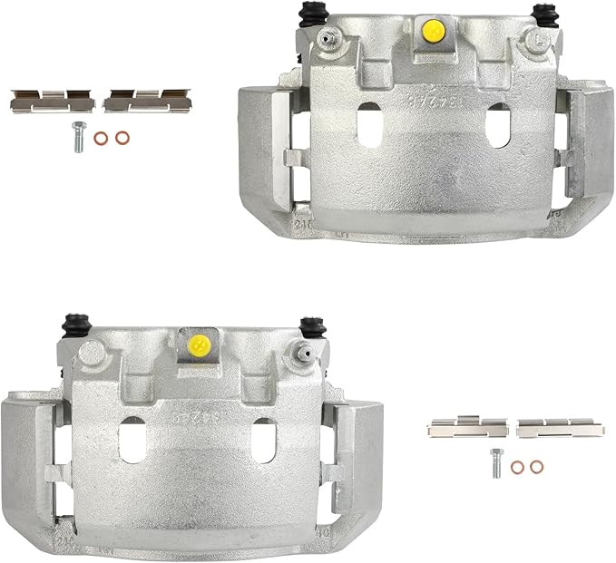 cciyu Front Left & Right Brake Calipers Assembly w/Bracket 18B4747 18B4746 2000 2001 2002 For Dodge For Ram 2500,2000 2001 2002 For Dodge For Ram 3500,2000 2001 2002 For Dodge For Ram 4000