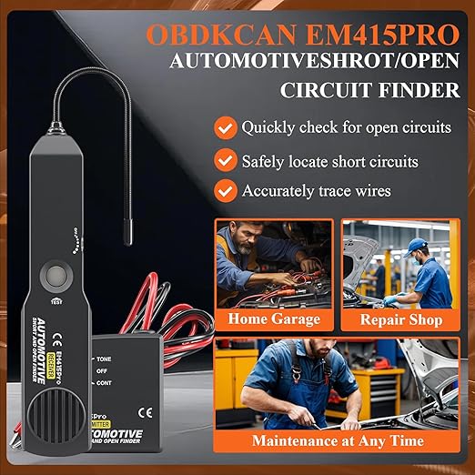 Automotive Electrical Open and Short Finder Circuit Tester Wire Tracker Circuit Breaker Finder DC 6-42V Probe Automotive Circuit Tracer Car Diagnostic for Car, Boat, Trailer EM415 Pro