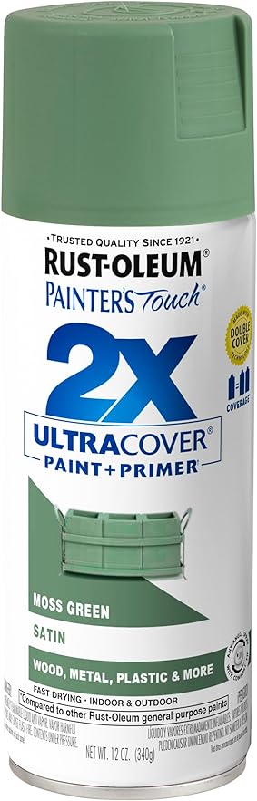 Rust-Oleum 249071 Painter's Touch 2X Ultra Cover, 12 Oz, Satin Moss Green by Rust-Oleum