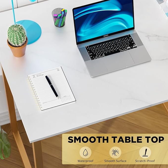 PayLessHere | 32 Inch Computer Desk | White Gold | Office Desk - Image 4