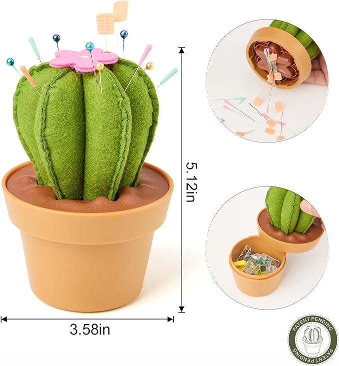 Cactus-Shaped Pin Cushion in a Pot - Image 2