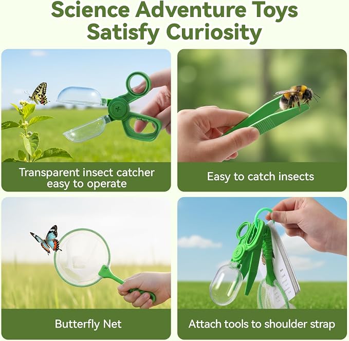 Wooden Bug Catcher for Kids, 360° Rotating Magnifier, Insect Explorer kit - Image 7