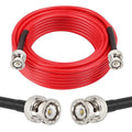 BNC Cable - 20FT RG58 50 Ohm Male to Male Coax Low Loss Extension With Adapter Connector for Antennas, RF Radios, Modems, Oscilloscopes, Spectrum (Red)
