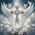 OJTOYART Cross-Angel Wings 5D Diamond Painting Kits by Unknown