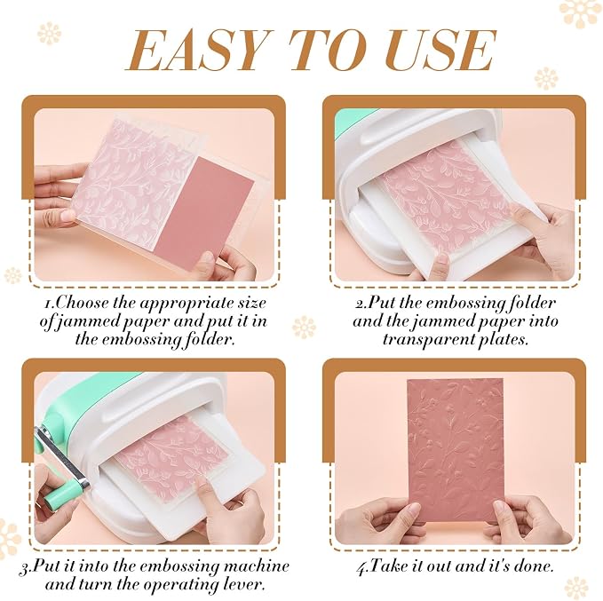 Geiserailie 8 Pcs Embossing Folders 2d/3D Embossing Machine Template Paper Card - Image 3