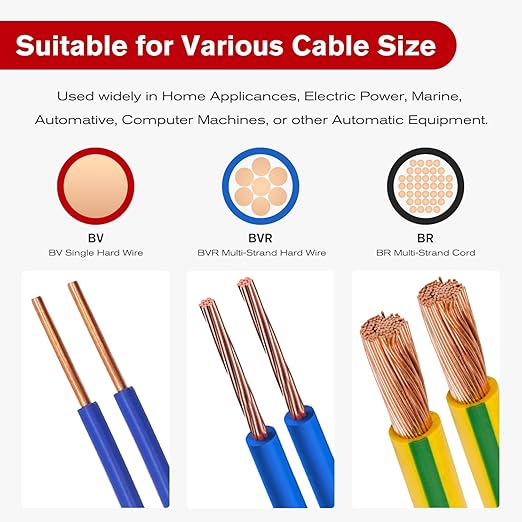 Nilight 200PCS Electrical Butt Connectors AWG 22-10 Insulated Wire Crimp Connector Splice Blue Red Yellow for Automotive Marine Wiring