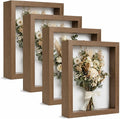 4 Pack 8x10Shadow Box Frame Set, Deep Wood Display Case by Unknown