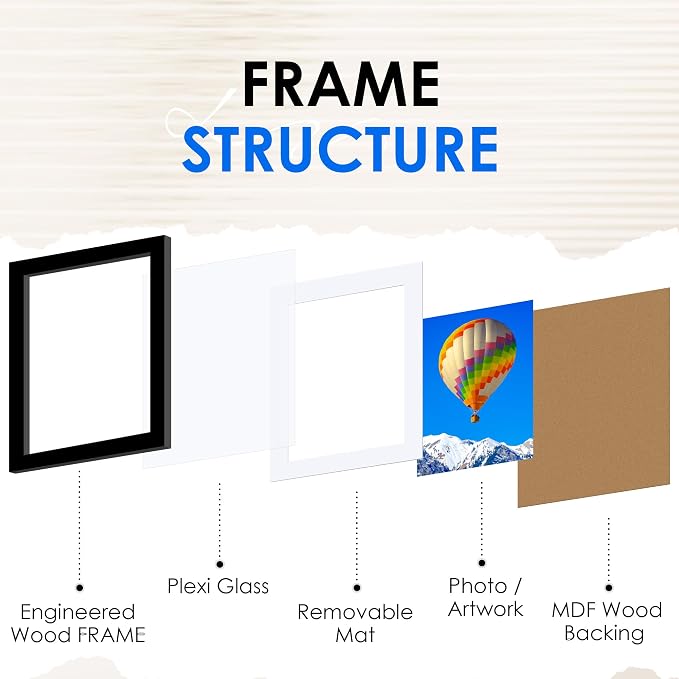 FIXSMITH 8.5x11 Picture Frame Bulk-6 Pack, Photo Frame - Image 3