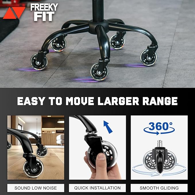 Rolling Stool with Wheels, Garage Shop Stool with Backrest, Roller Seat with Pneumatic Adjustable Height 16.93"-19.69", Heavy Duty Multi-Purpose Chair for Shop Salon Office Home, Pink