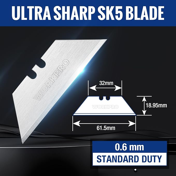 WORKPRO Utility Knife Blades, SK5 Steel, - Image 2