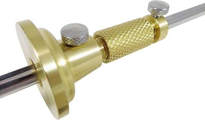 Taytools 464763 Solid Brass Wheel Woodworking Precision Marking Cutting Gauge with 2 Extra Cutters Micro Adjust Head