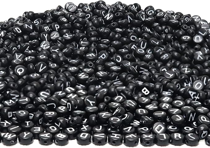 YMSDZHL Alphabet Beads A-Z 1300Pcs Letter Beads, Acrylic 4x7mm Round Letter - Image 5