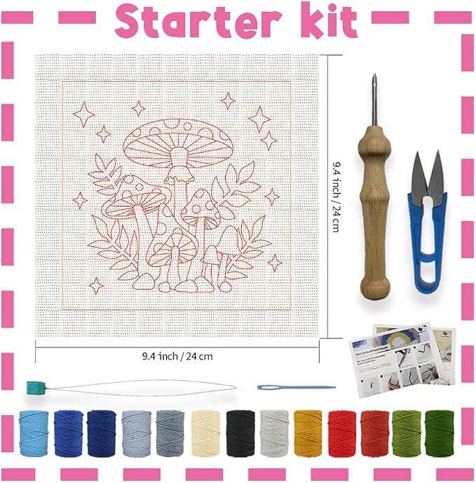 INFUNLY 2PCS Mushroom Punch Needle Kit - Image 2