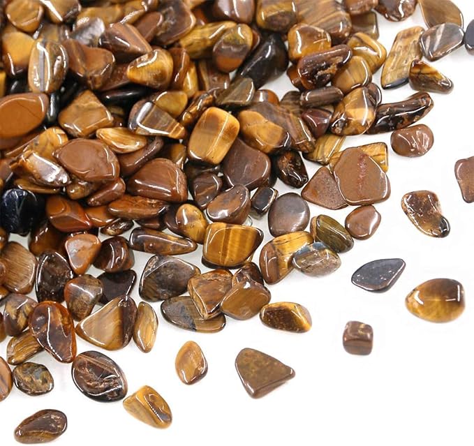 WAYBER Decorative Rocks, 2 Lbs/920g Tiger's Eye Stones Irregular Gem Pebbles - Image 3