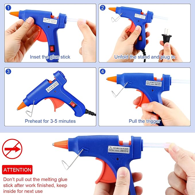 Zhengmy 6 Pcs Mini Glue Gun Crafts Hot Melt Guns Low Temp Glue - Image 4
