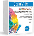 GOTIDEAL Bulk Canvas Boards for Painting, 8x10 inch Value Pack of 40, Gesso by GOTIDEAL