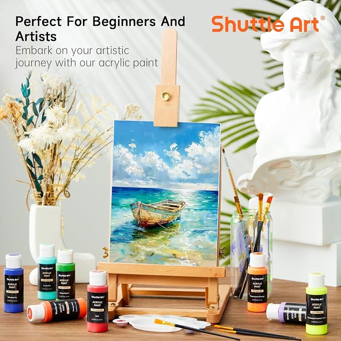 54 Colors Acrylic Paint, Shuttle Art Acrylic Paint set - Image 6