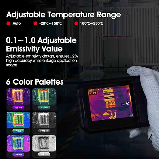 Thermal Imaging Camera, BTMETER Infrared Imager PF210 Detect Temperature -4°F~1022°F with 5 MP Visual Camera, 256 x 192 IR Resolution 25Hz, 3.5" Touch Screen, WiFi Hotspot Transmission