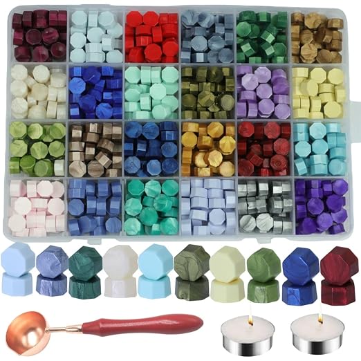 600 Pcs Assorted Color Sealing Wax Beads Bulk by Unknown