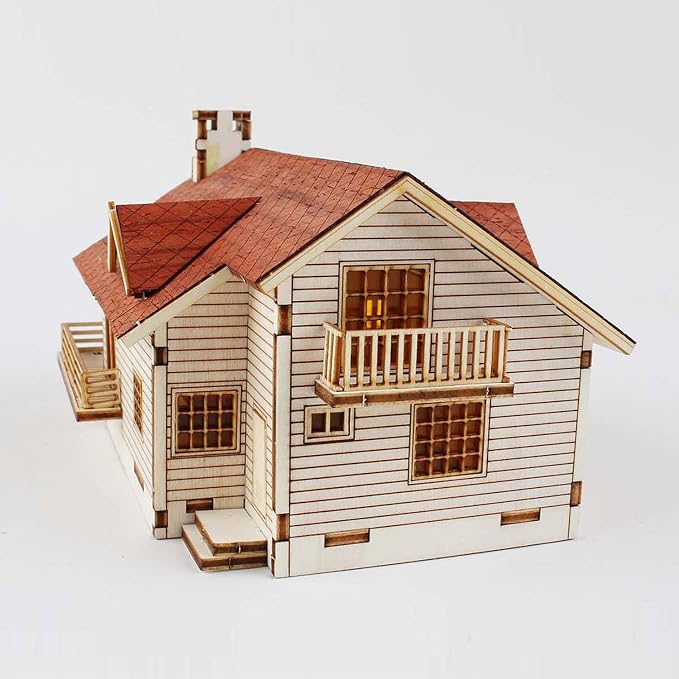Desktop Wooden Model Kit Garden House A - Image 9