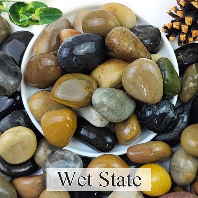 YISZM 20lbs Natural River Rocks, Hand-Picked Smooth Stones - Image 3