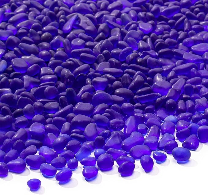 Keedolla 0.5 Lb Cobalt Blue Frosted Sea Glass Stones Fish Tank Rocks Gravel by Keedolla