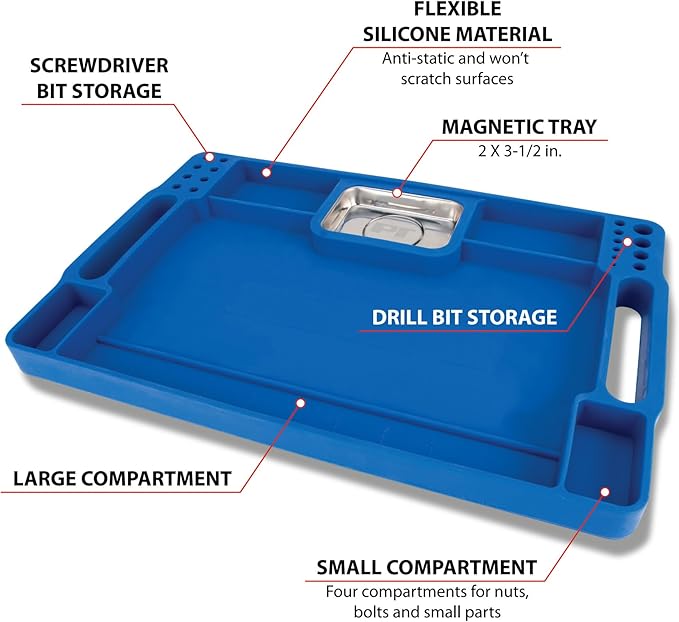 Performance Tool W1294 Fender Buddy Flexible Tray - Portable and Durable Fender Cover for Auto Repair and Maintenance Jobs