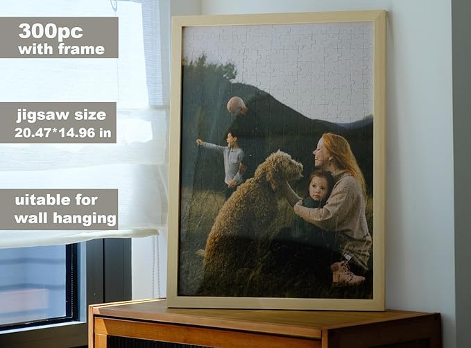 Photo Puzzles for Gift, Pets, Festivals, Weddings, Family Gatherings, Adult Customized Puzzles Jigsaw (Vertical or Horizontal) (None) (300.PC (Vertical/Horizontal))