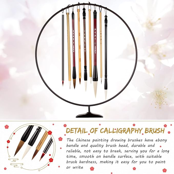 Marspark 12 Pieces Chinese Calligraphy Brushes Painting Writing Watercolor Ink - Image 3