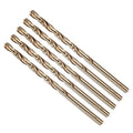 Drill Bit, #22 Cutting Diameter, 4341 HSS Gold Finish 135° Cutting Angle Number Jobber Bits - (Applications: for Drilling Soft Metal Plastic Wood), 5-Pieces