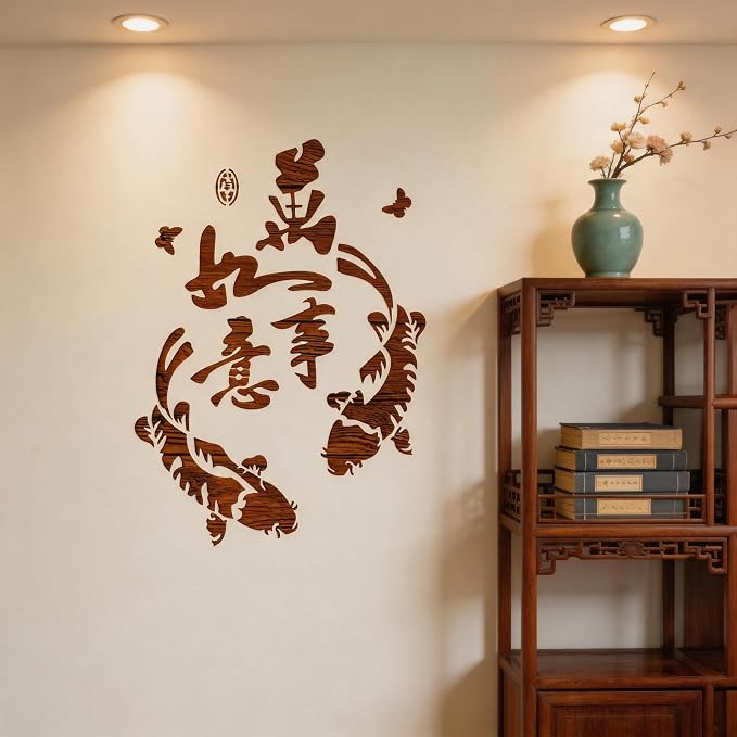 TIAMECH A4 Reusable Chinese Koi Fish Carp Stencil - Image 6