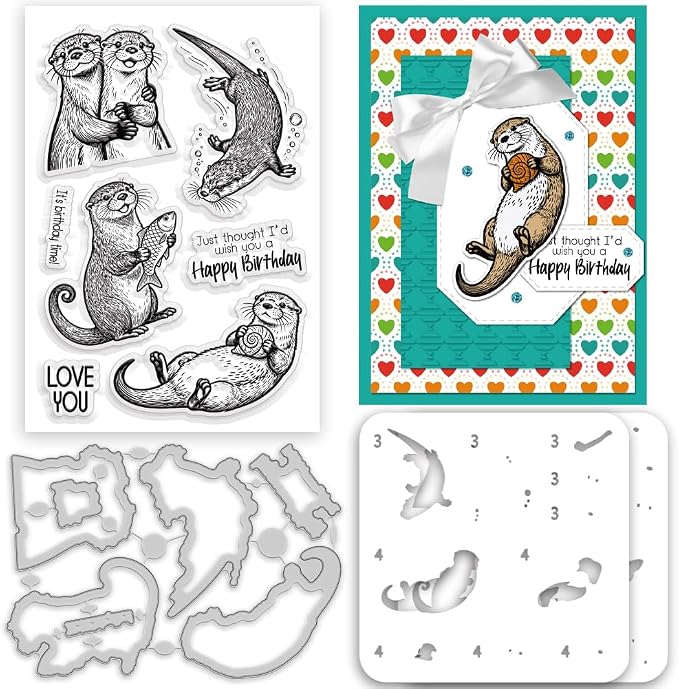 4Pcs Clear Stamps and Cut Dies Set by ACRNIGHEET
