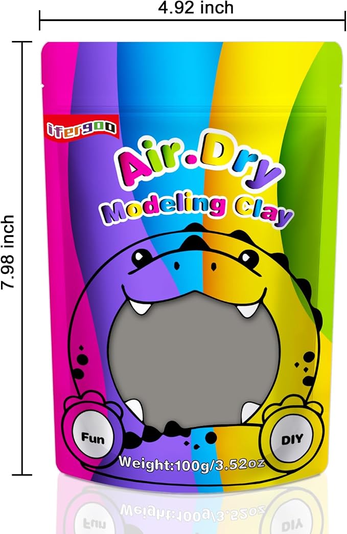 ifergoo Gray Air Dry Clay, DIY Creative Modeling Clay - Image 7