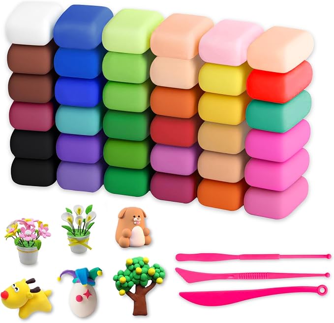 36 Colors Air Dry Clay, Modeling Clay by WOLWEFA