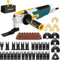 Enventor Oscillating Multi Tools, 2.5A Electric Oscillating Saw with 43PCS Accessories, 15000-22000 OPM, 6 Variable Speeds, 3°Oscillation Angle, Auxiliary Handle for Cutting, Scraping, Sanding, Blue
