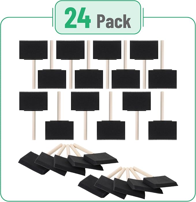 Bates Foam Paint Brushes, 24 Pack - Image 2