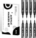 Arrtx Black Paint Pen 8 Pack Dual Tip, Stone and DIY Crafts by Arrtx
