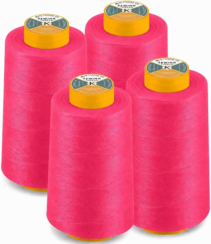 AK Trading 4-Pack Fuchsia All Purpose Sewing Thread Cones of High Tensile by Fabrics%7CEventDecor%7CCrafts%7CUpholsteryFoam