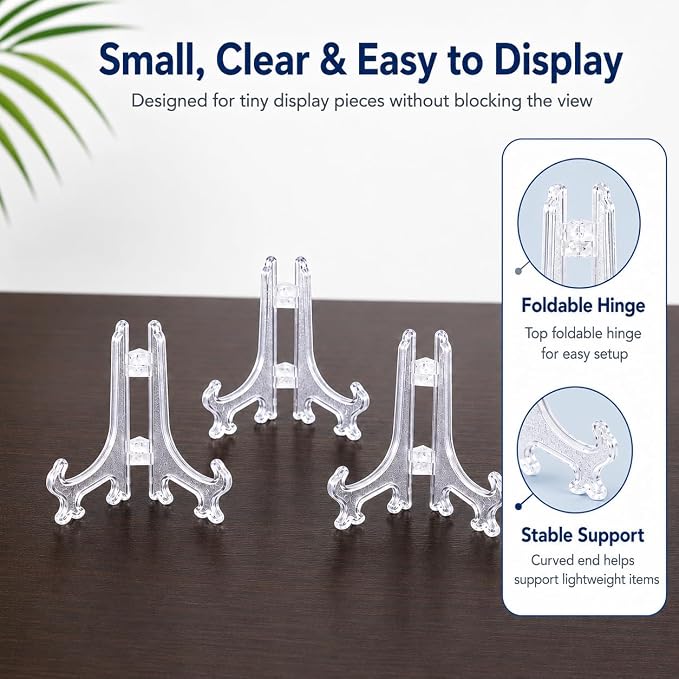 Artliving 3 Inch Acrylic Card Display Stands, Small Plastic Easels and - Image 2