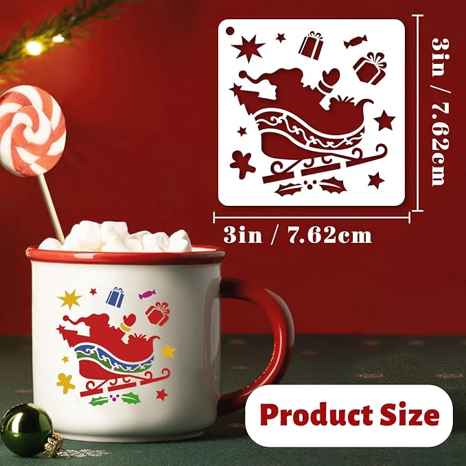72 PCS 3x3 Inch Christmas Stencils - Image 2