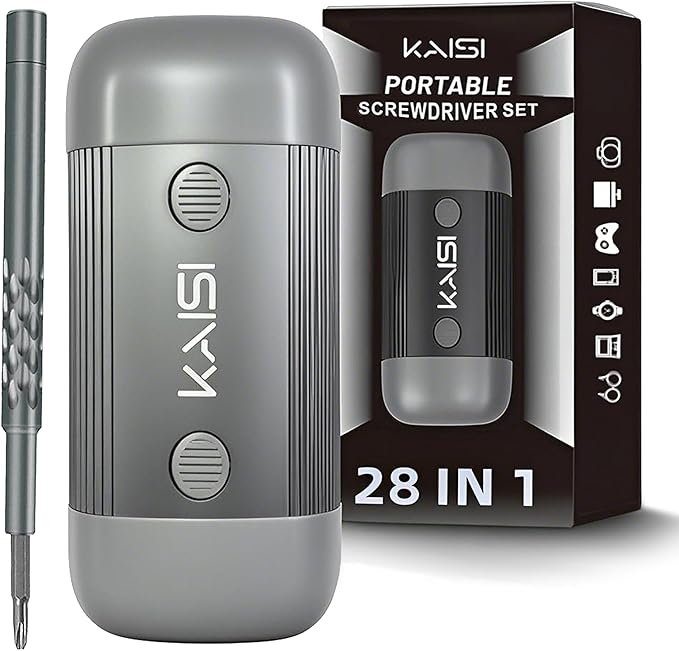 Kaisi Precision Torx Screwdriver Set 28 in 1,Mini Flathead and Phillips Torx T1-T20 Star Pentalobe CRV Small Screwdriver Set for Computer, Watches, Electronics, Eyeglasses Tools Repair Kit